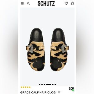 SCHUTZ GRACE CALF HAIR MULE Size 9